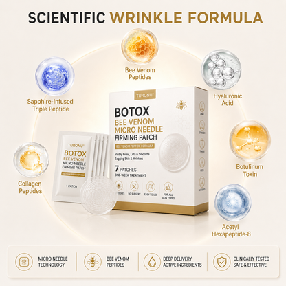 🚨LOOSE SKIN? CREPEY TEXTURE? VISIBLE WRINKLES?Meet Turonu® Botox Bee Venom Microneedle Firming Patch(🔥 80% OFF — FINAL 3 HOURS)