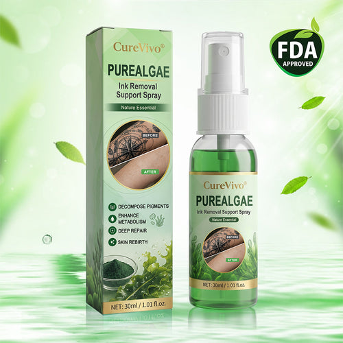 🚀CureVivo® PureAlgae Ink Removal Support Spray 🌿 — Say Goodbye to Old Tattoo Pigment 💚, Fade Stubborn Ink ✨, Repair & Smooth Treated Skin 💧, Non-Laser ✅, Try It Now! 🔥