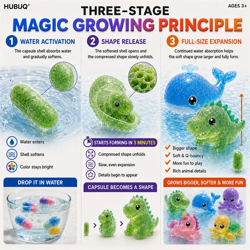 Save 50% by Ordering Today丨HUBUQ® Grow-in-Water Animal Capsule Toys 💧🦖