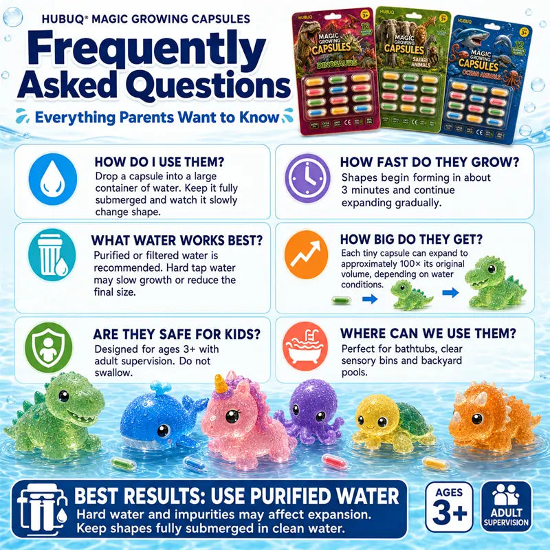 Save 50% by Ordering Today丨HUBUQ® Grow-in-Water Animal Capsule Toys 💧🦖