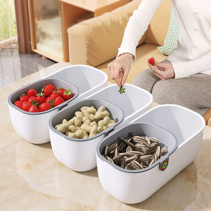 Snackschale mit Abfallbehälter | 2-in-1 Doppelschale für Nüsse & Snacks | SnackNest
